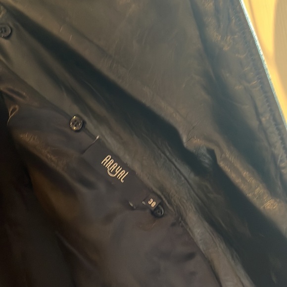 Arayal Leather Trench Coat (Belted) - French size 38 VINTAGE Y2K - Picture 6 of 12